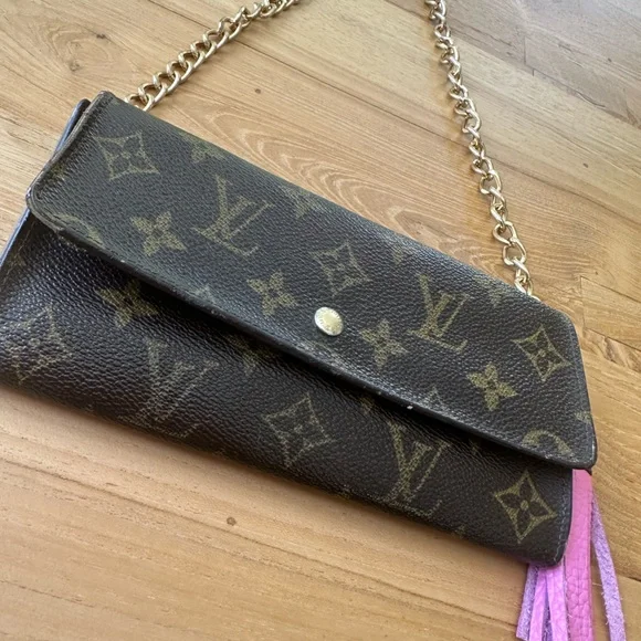 LV wallet converted to crossbody